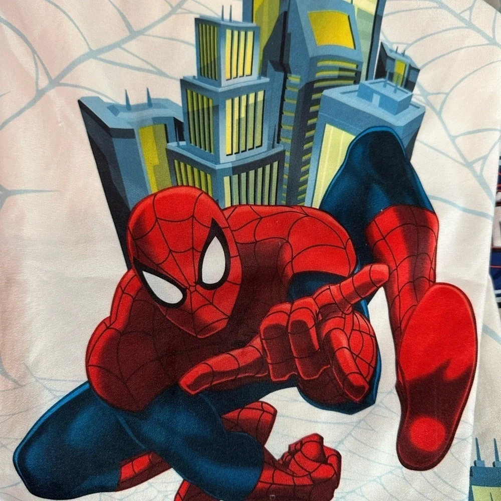 Marvel Spiderman Red Blue Twin Fitted Sheet and 1 Pillowcase READ ALL
